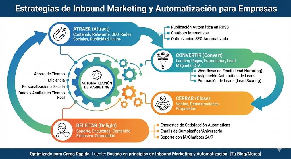 Gráfico sobre Estrategias de Inbound Marketing para empresas y automatización.